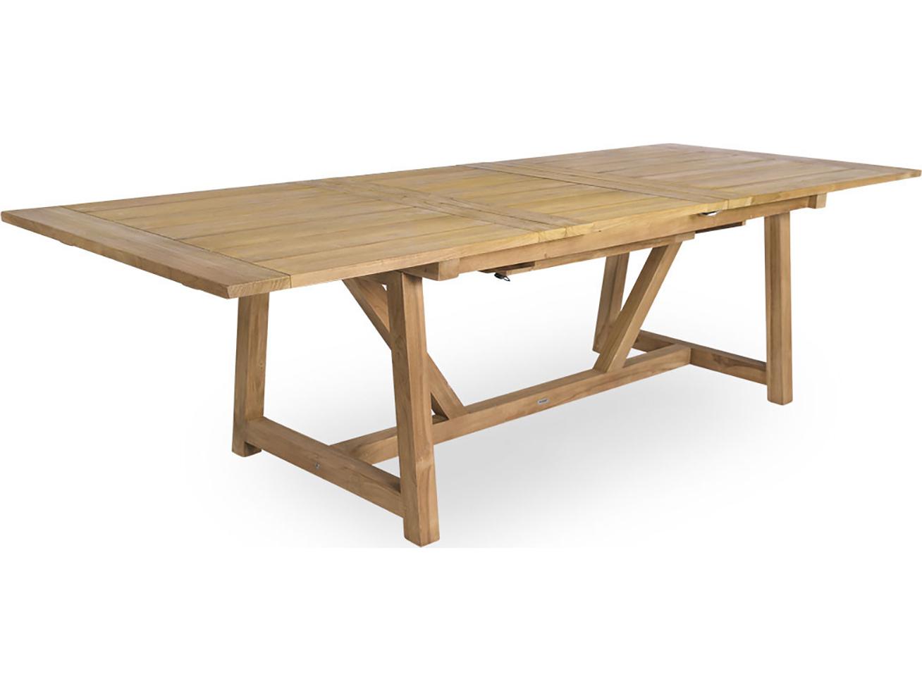 Sika Design Teak Natural Brown George Extendable Rectangular Outdoor Dining Table