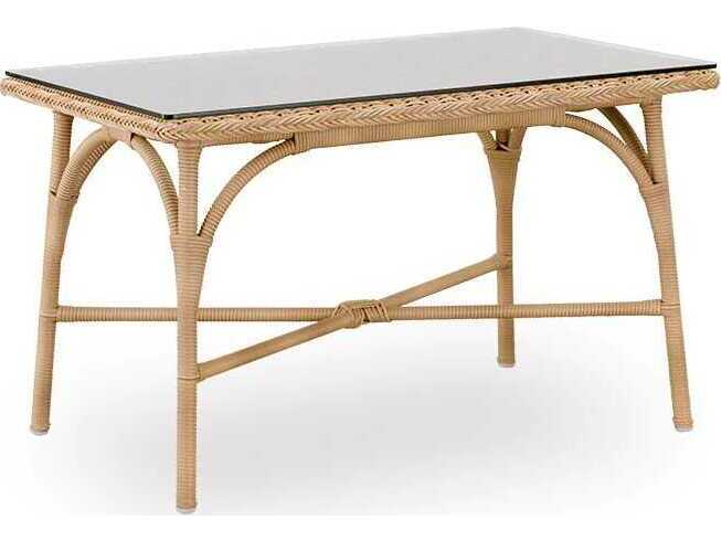 Sika Design Georgia Garden Aluminum Rattan Natural Victoria Rectangular Patio Coffee Table