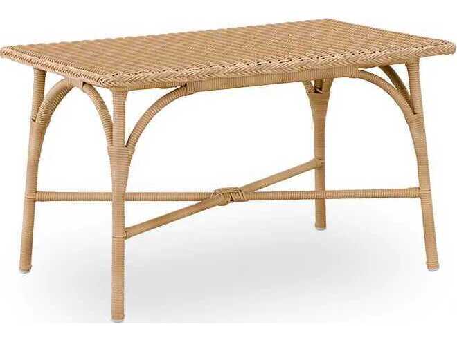 Sika Design Georgia Garden Aluminum Rattan Natural Victoria Rectangular Patio Coffee Table