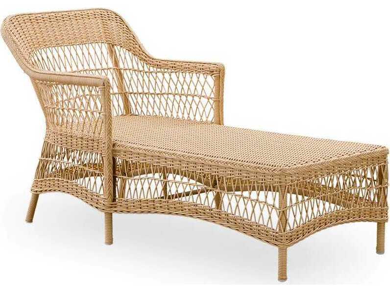 Sika Design Georgia Garden Aluminum Rattan Natural Olivia Outdoor Chaise Lounge