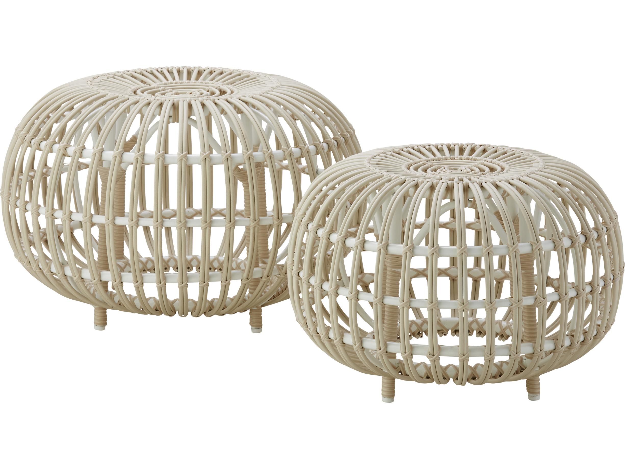 Sika Design Exterior Aluminum Dove White Franco Albini 21.7'' Small Patio Ottoman