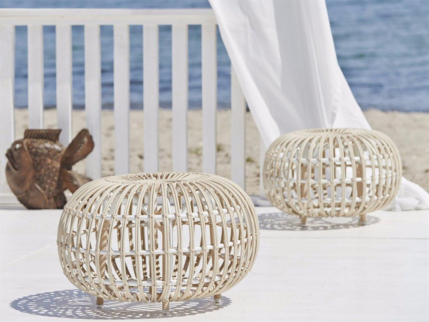 Sika Design Exterior Aluminum Dove White Franco Albini 21.7'' Small Patio Ottoman