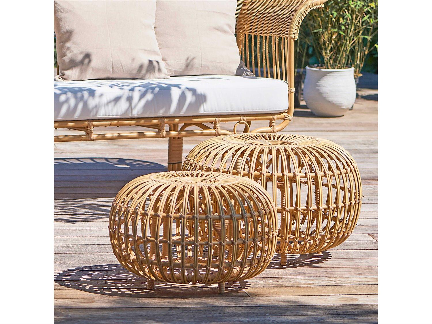 Sika Design Exterior Aluminum Natural Franco Albini Small Outdoor Ottoman