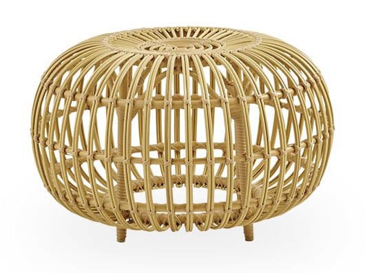 ika Design Exterior Aluminum Natural Franco Albini 25'' Large Patio Ottoman