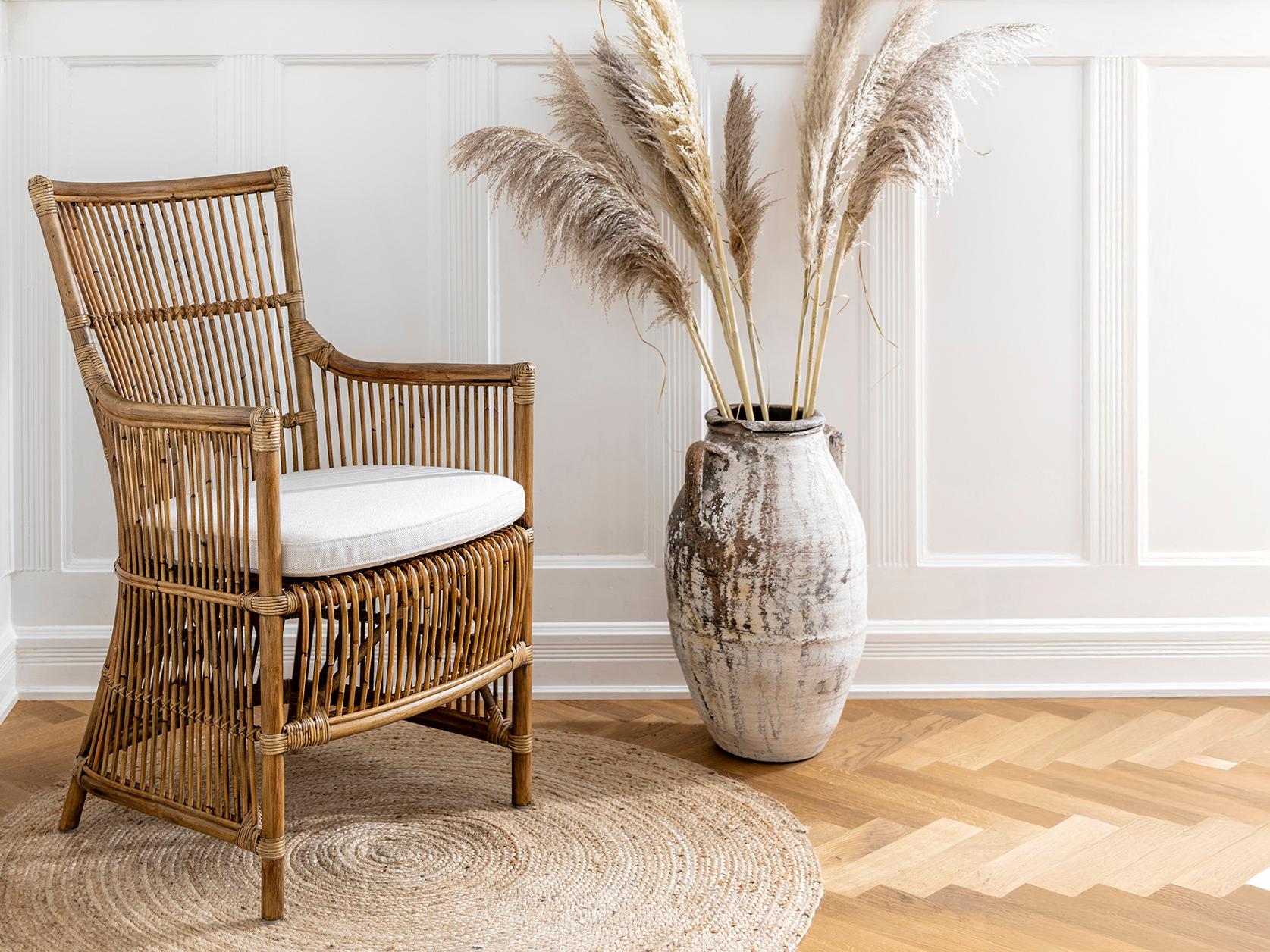 Sika Design Originals Antique Wicker Cushion Dining Chair in Youtoo Sand