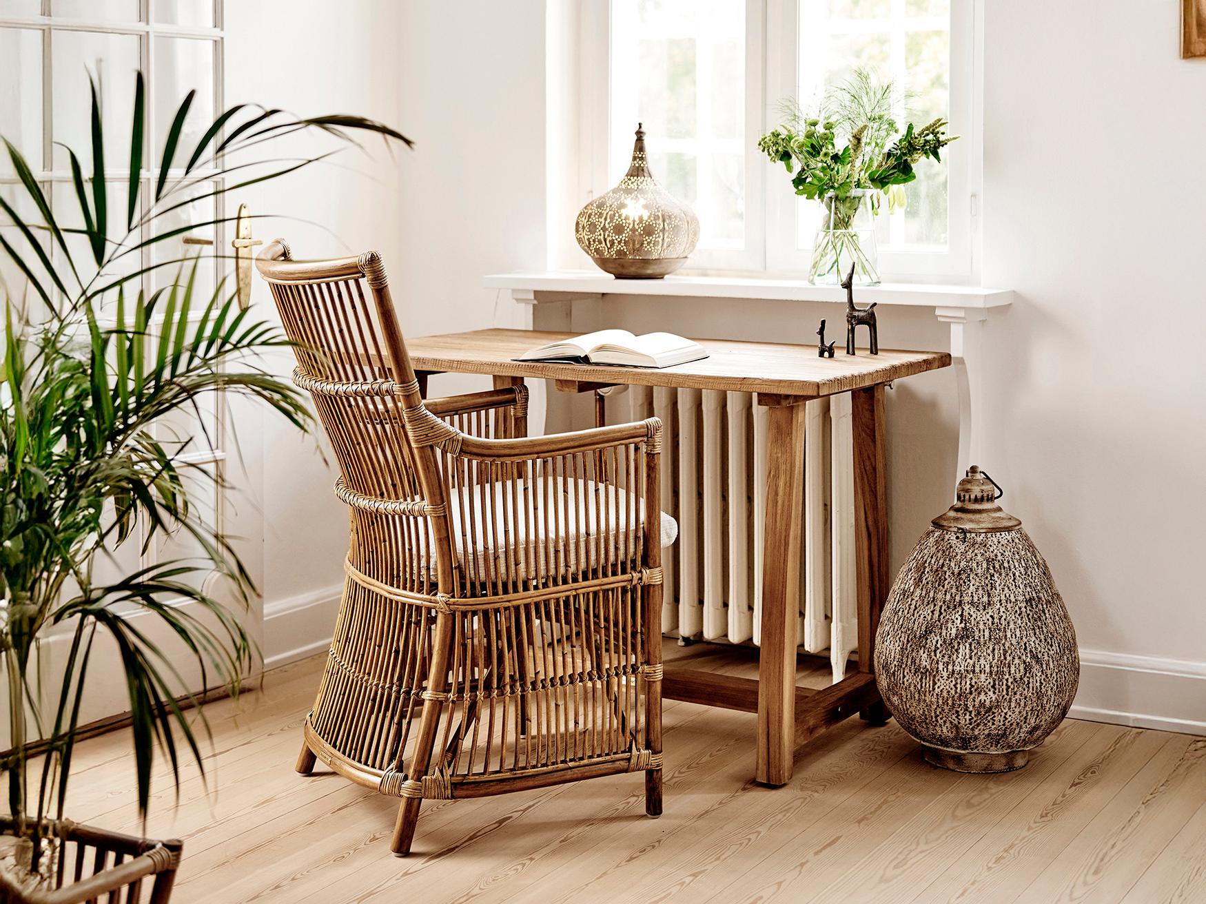 Sika Design Originals Antique Wicker Cushion Dining Chair in Youtoo Sand