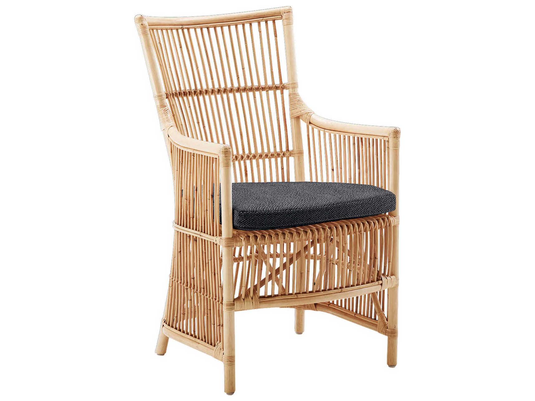 Sika Design Originals Natural Wicker Cushion Dining Chair in Youtoo Dark Grey