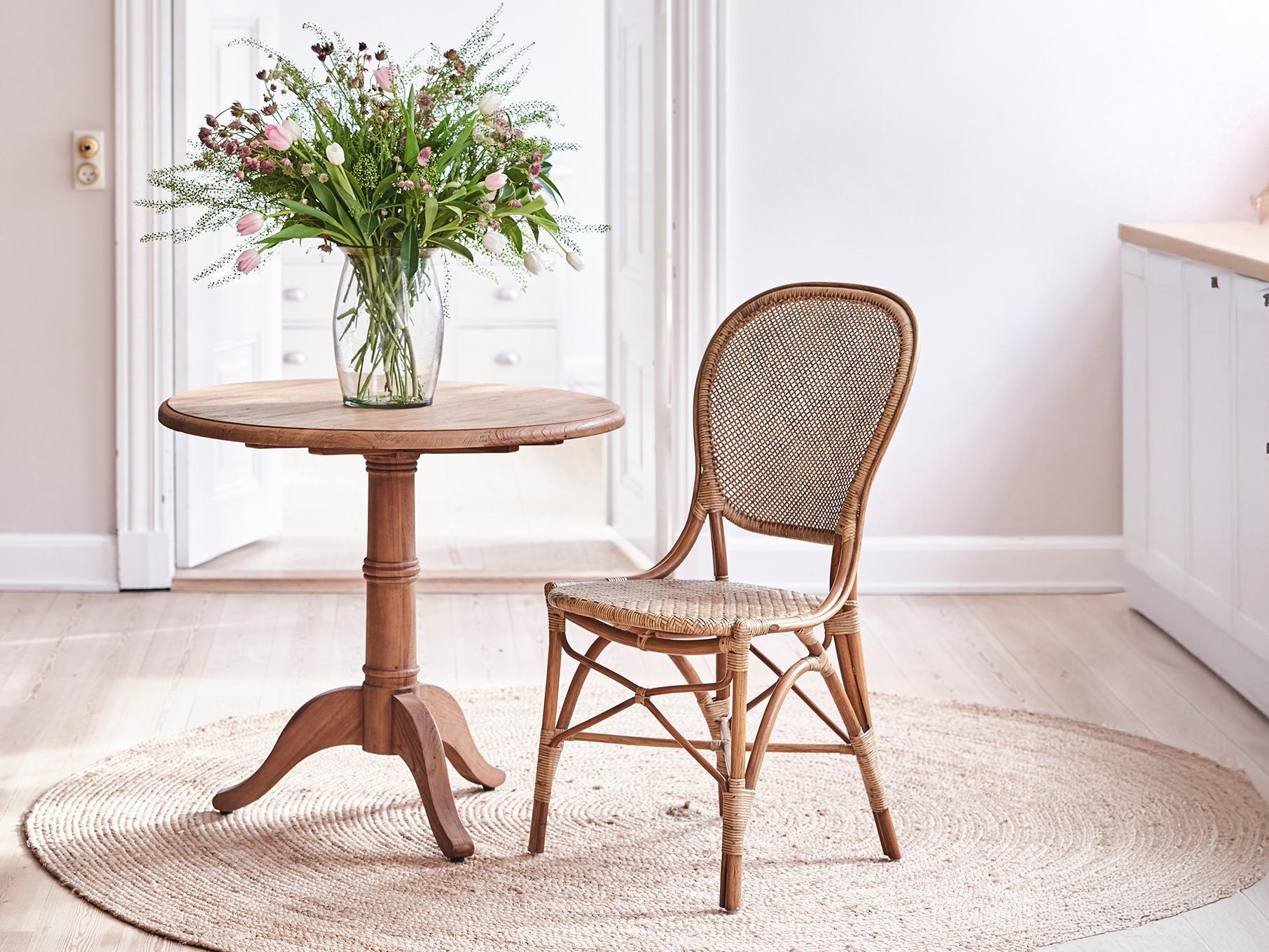 Sika Design Originals Antique Wicker Cushion Dining Chair in Youtoo Dark Grey