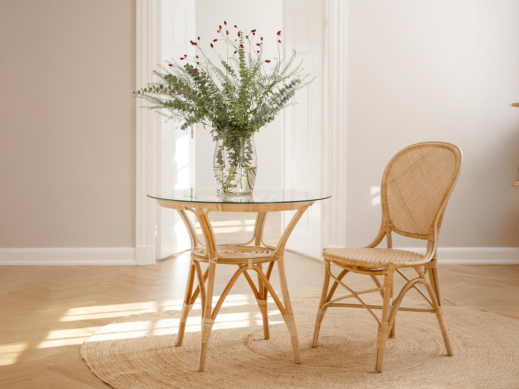 Sika Design Originals Natural Aluminum Wicker Cushion Dining Chair in Youtoo Sand