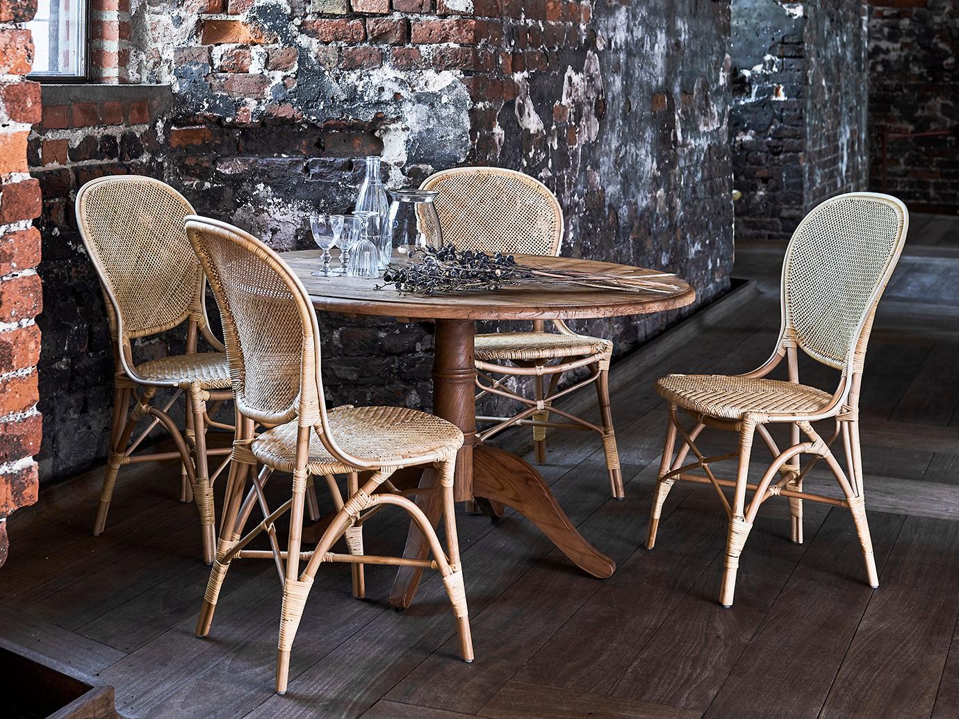 Sika Design Originals Natural Aluminum Wicker Cushion Dining Chair in Youtoo Sand