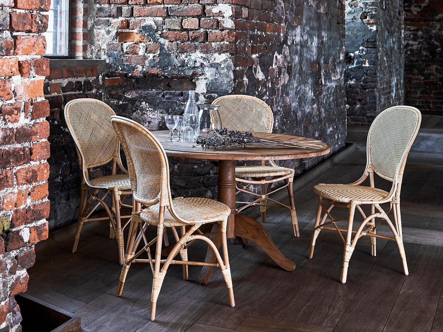 Sika Design Originals Natural Aluminum Wicker Cushion Dining Chair in Youtoo Dark Grey