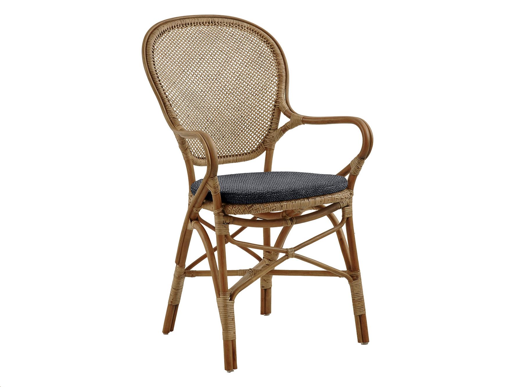 Sika Design Originals Antique Wicker Cushion Dining Chair in Youtoo Dark Grey