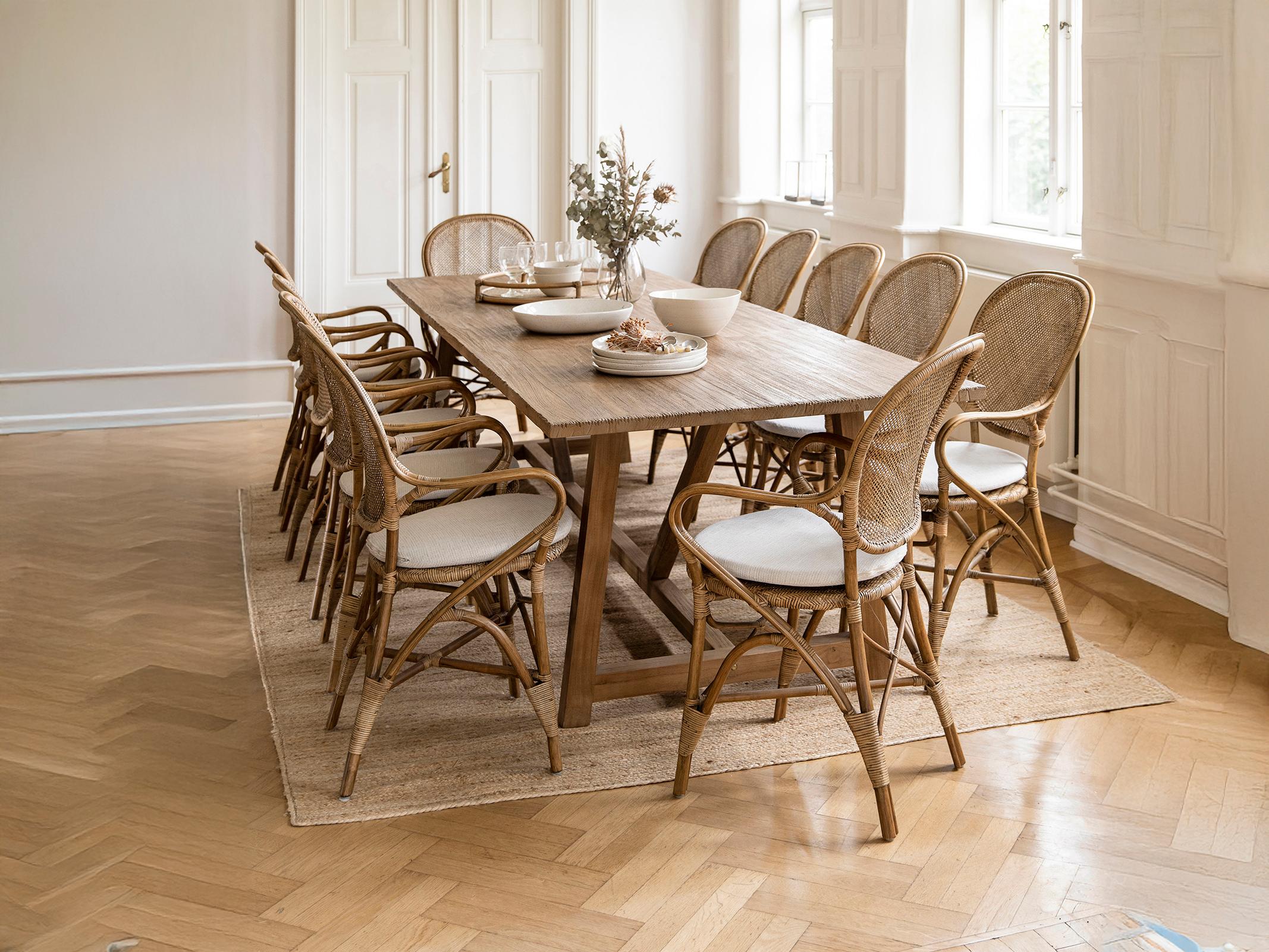 Sika Design Originals Antique Wicker Cushion Dining Chair in Youtoo Dark Grey