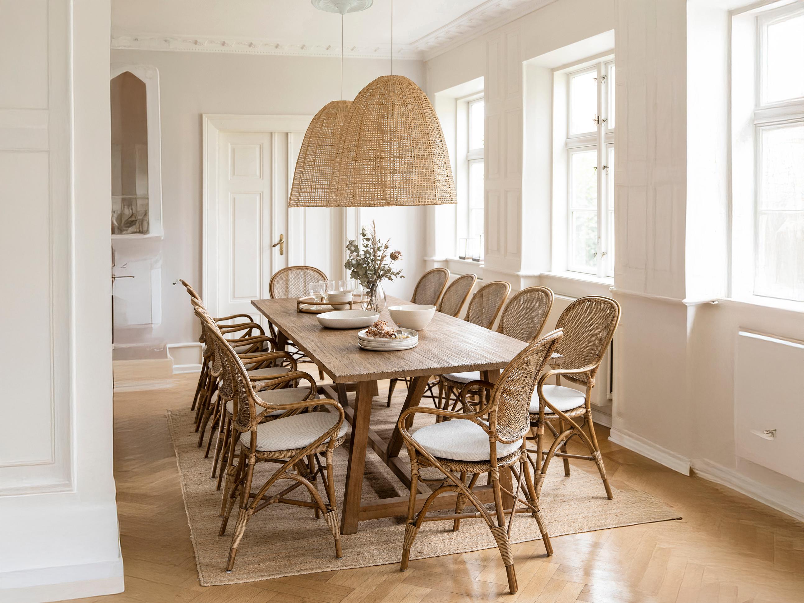 Sika Design Originals Antique Wicker Cushion Dining Chair in Youtoo Dark Grey