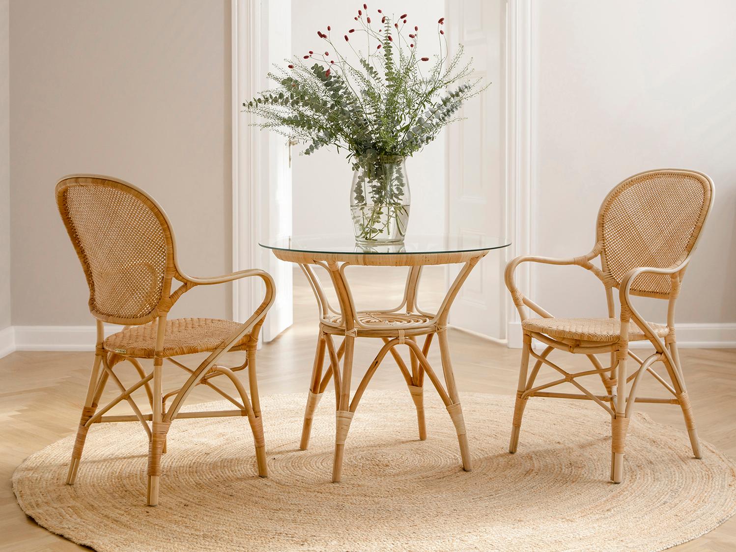 Sika Design Originals Natural Wicker Cushion Dining Chair in Youtoo Sand