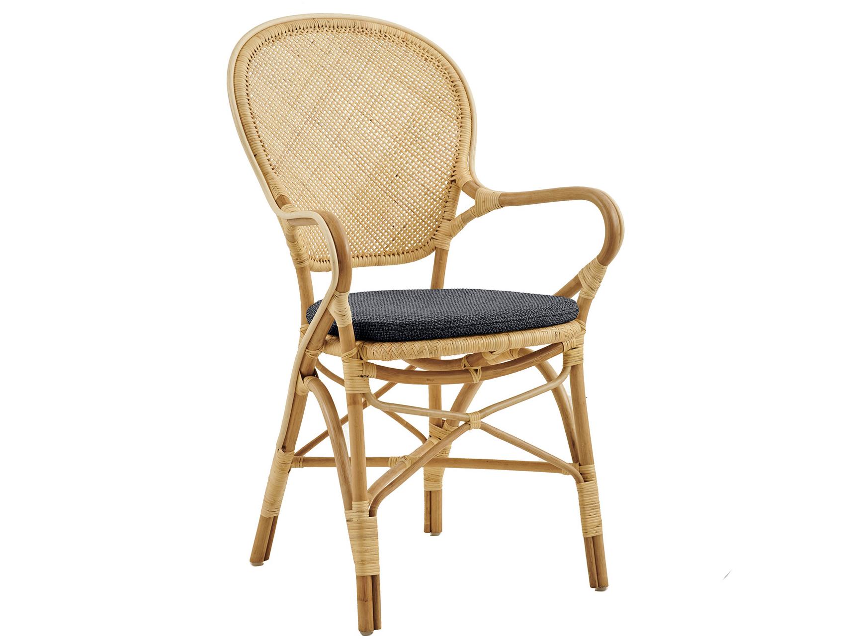 Sika Design Originals Natural Wicker Cushion Dining Chair in Youtoo Dark Grey