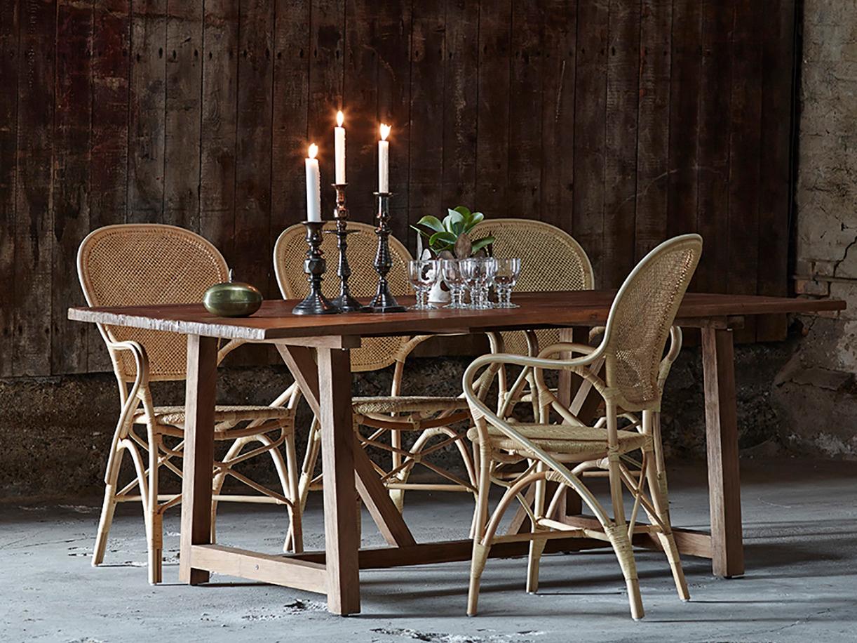 Sika Design Originals Natural Wicker Cushion Dining Chair in Youtoo Dark Grey