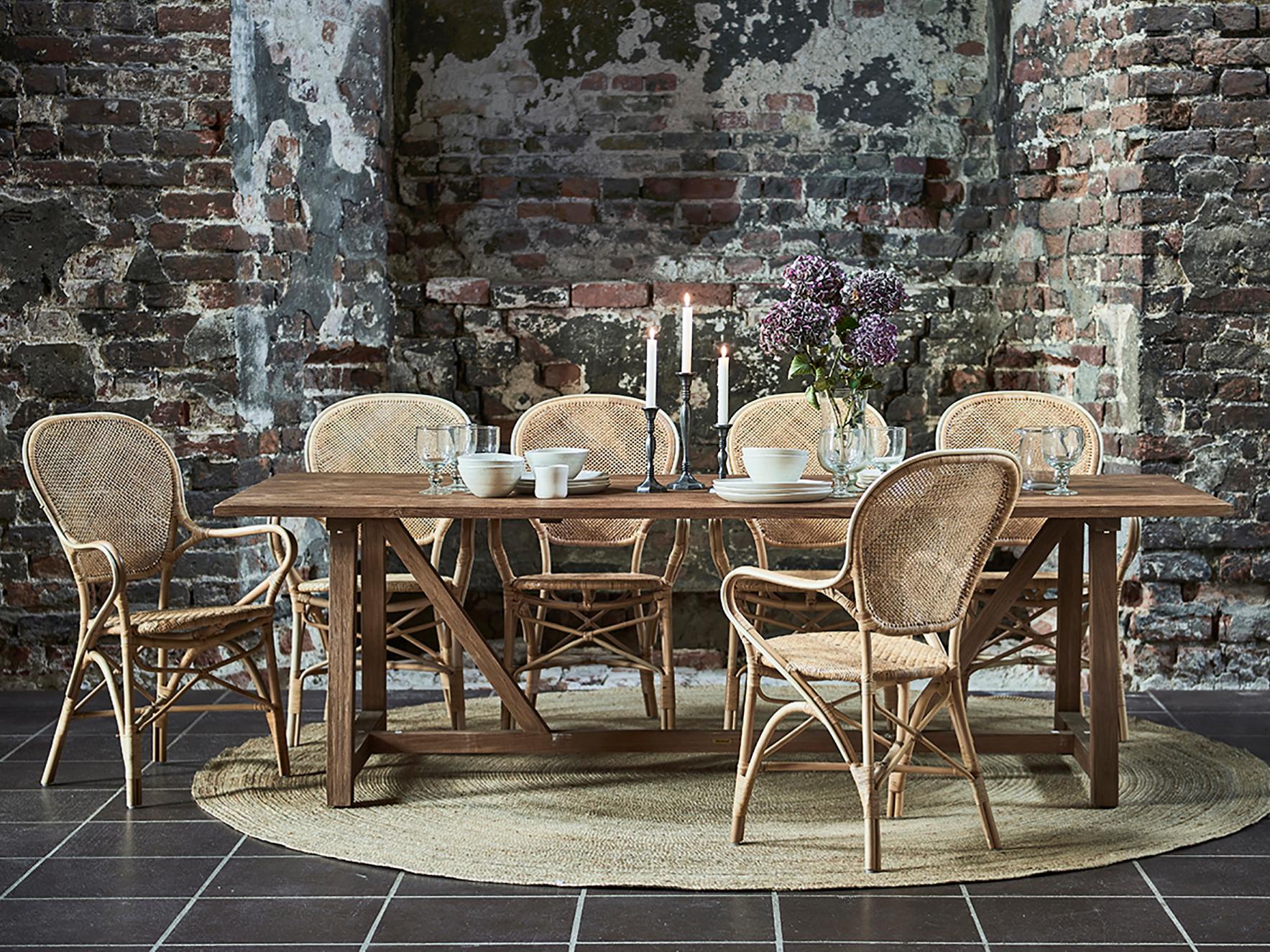 Sika Design Originals Natural Wicker Cushion Dining Chair in Youtoo Dark Grey