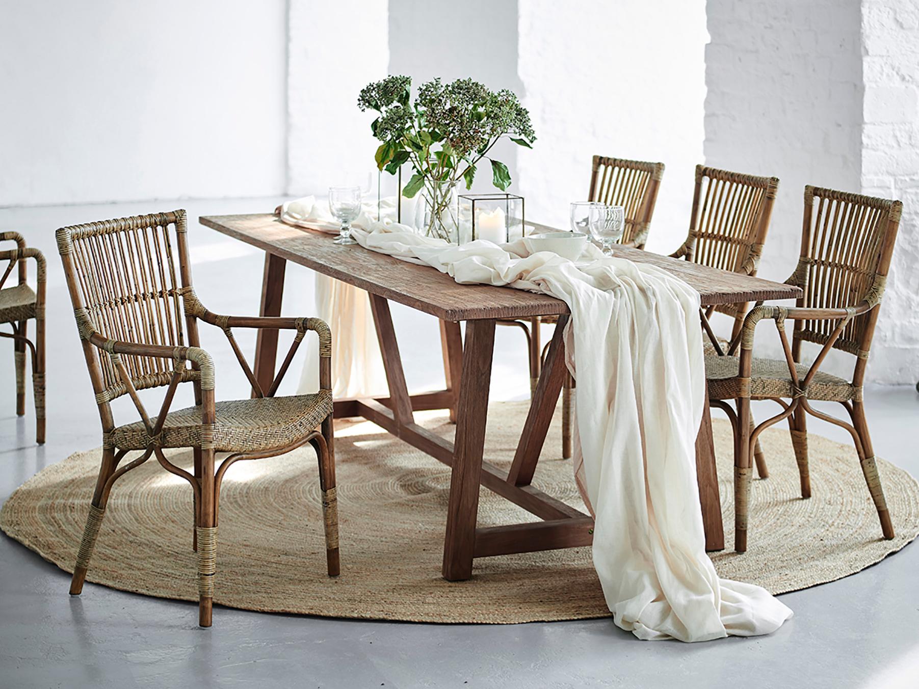 Sika Design Originals Antique Wicker Cushion Dining Chair in Youtoo Dark Grey