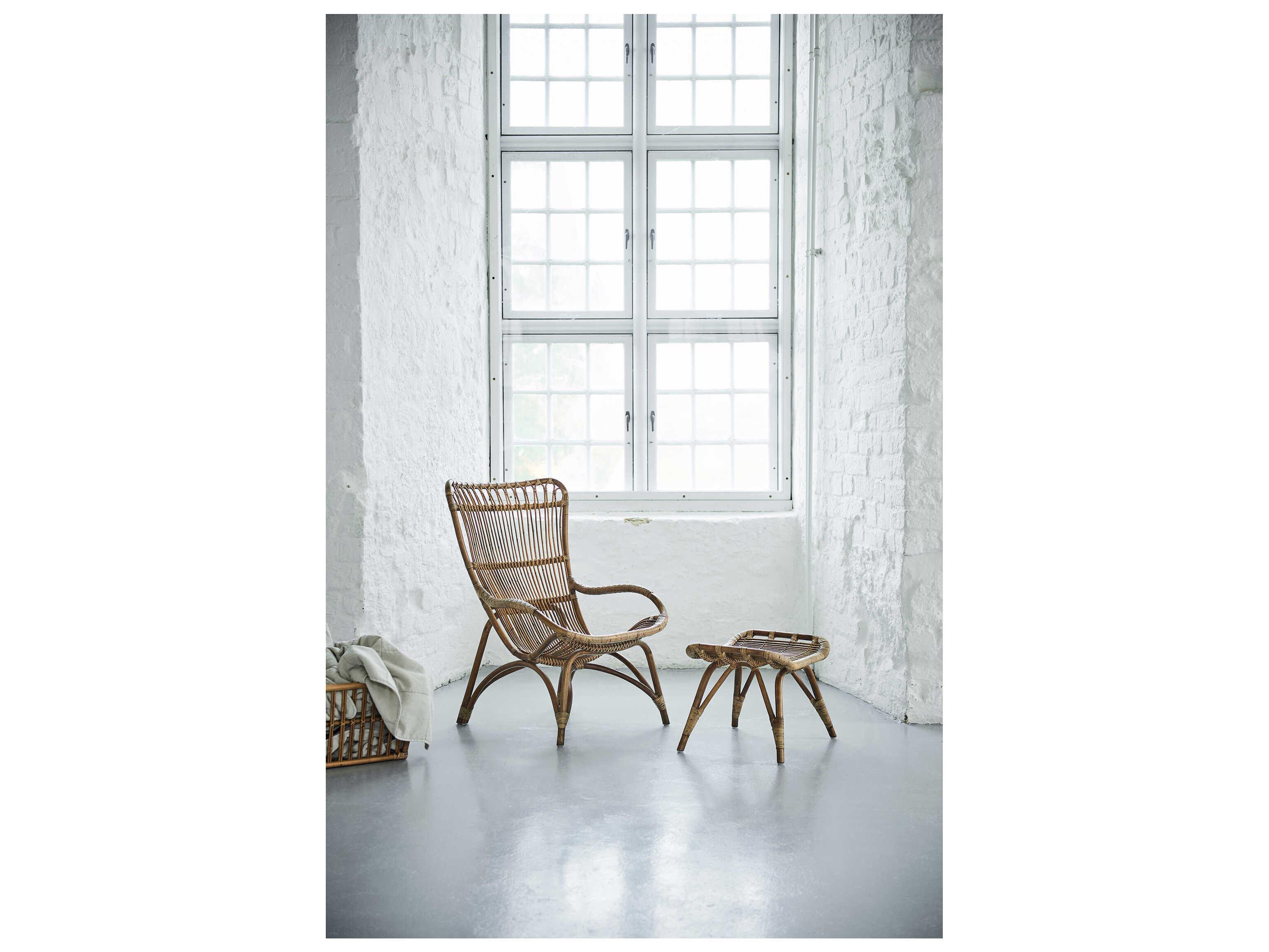 Sika Design Originals Antique Wicker Cushion Ottoman in Youtoo Sand