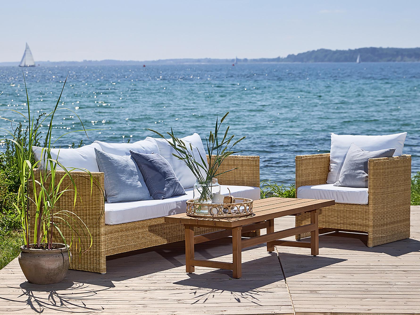 Sika Design Exterior Natural Aluminum Tempotest Canvas White Cushion Lounge Chair