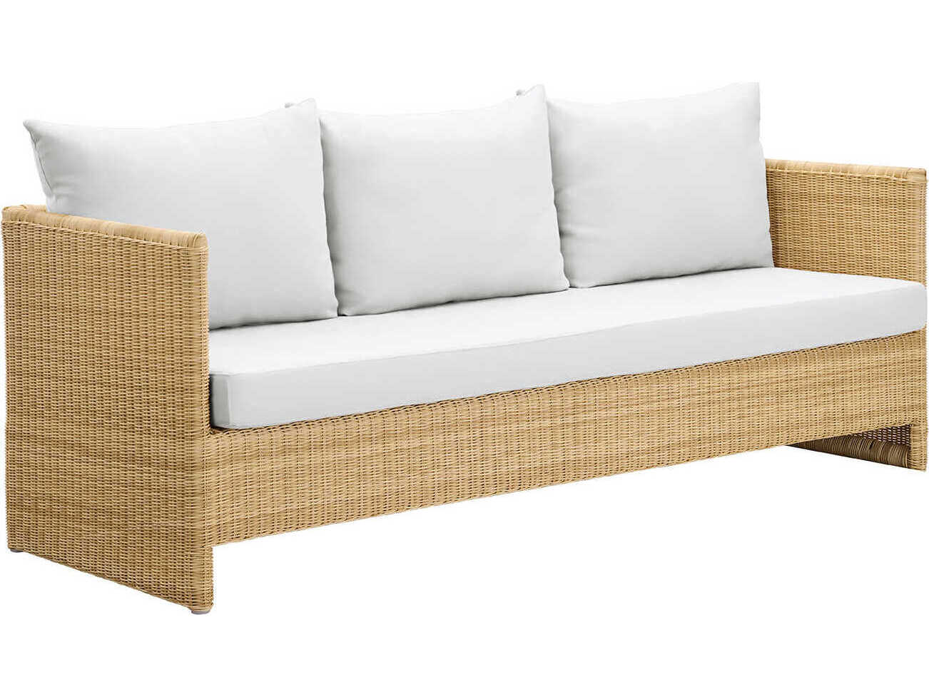 Sika Design Exterior Natural Aluminum Tempotest Canvas White Cushion Sofa