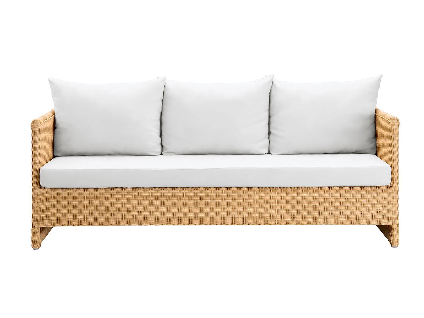 Sika Design Exterior Natural Aluminum Tempotest Canvas White Cushion Sofa