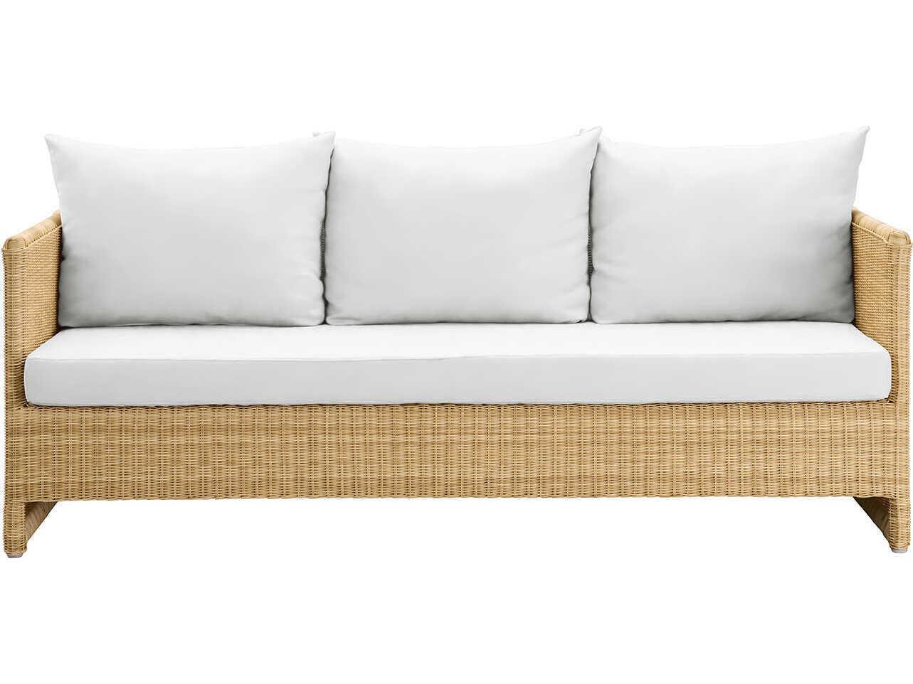 Sika Design Exterior Natural Aluminum Tempotest Canvas White Cushion Sofa