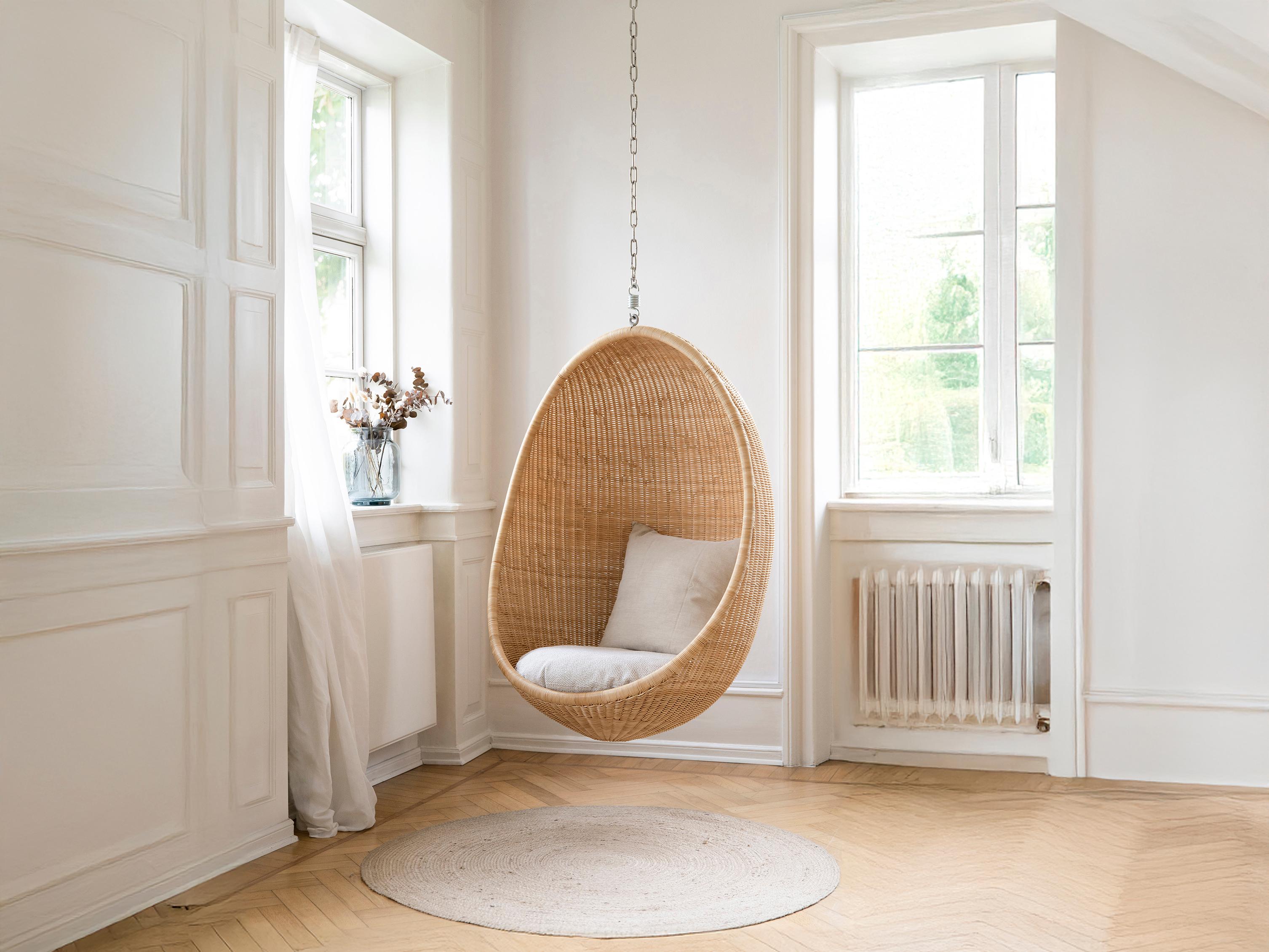 Sika Design Icons Natural Wicker Cushion Swing in Youtoo Dark Grey