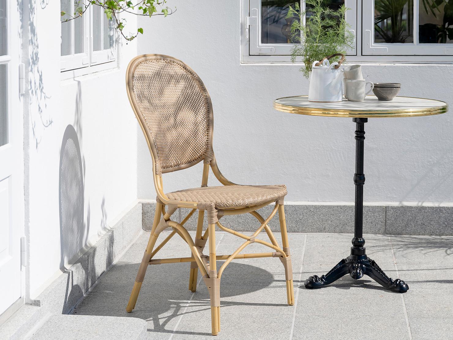 Sika Design Exterior Aluminum Natural Tempotest Canvas White Cushion Dining Chair