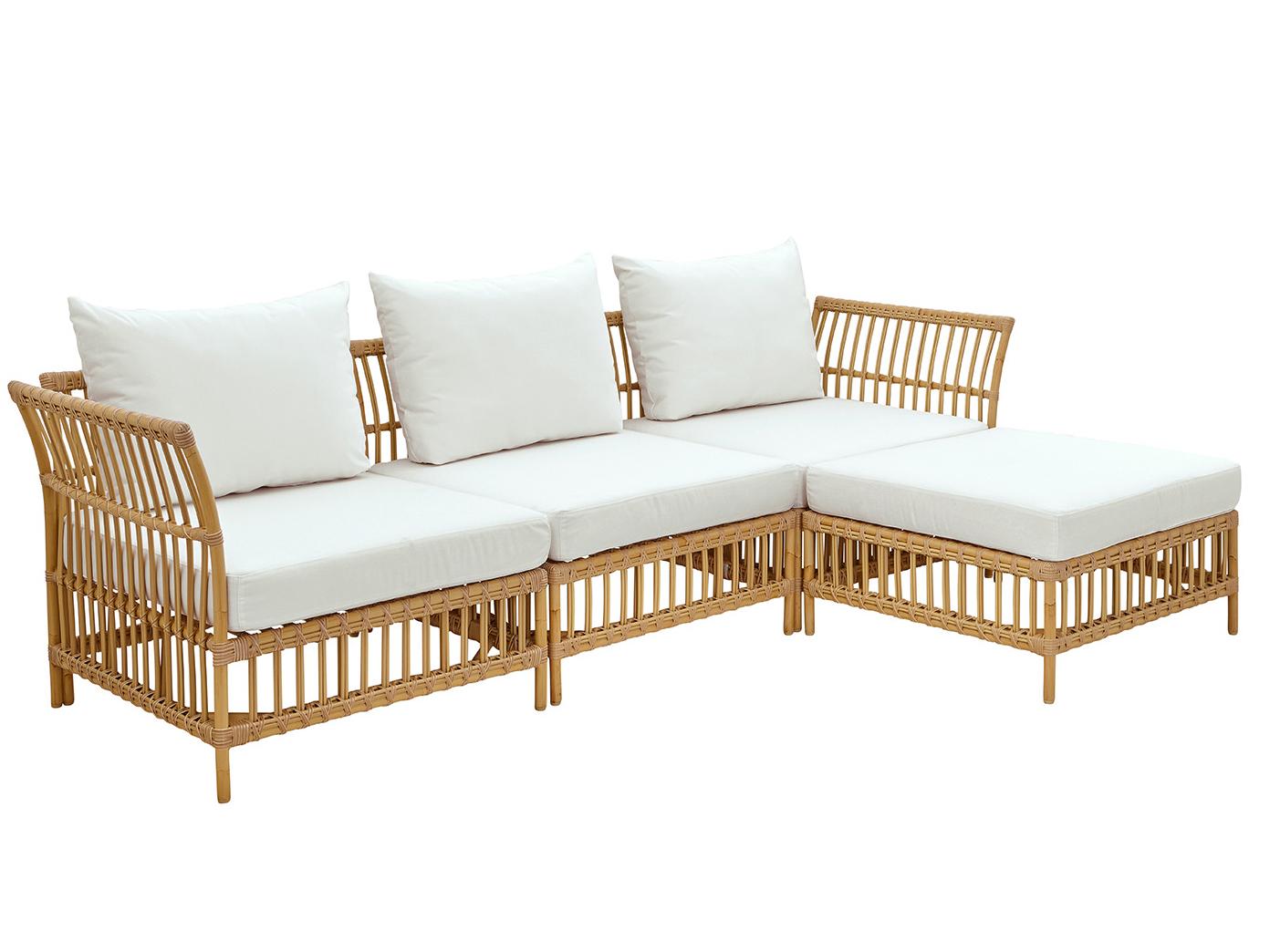 Sika Design Exterior Aluminum Natural Tempotest Canvas White Cushion Sofa