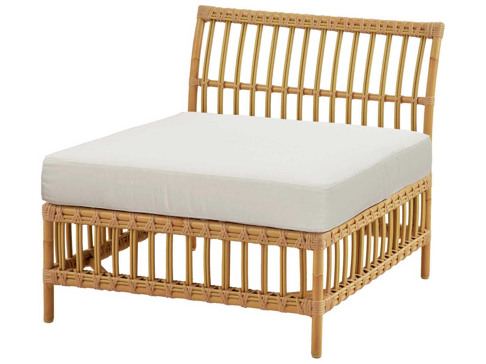 Sika Design Exterior Aluminum Natural Tempotest Canvas White Cushion Lounge Chair