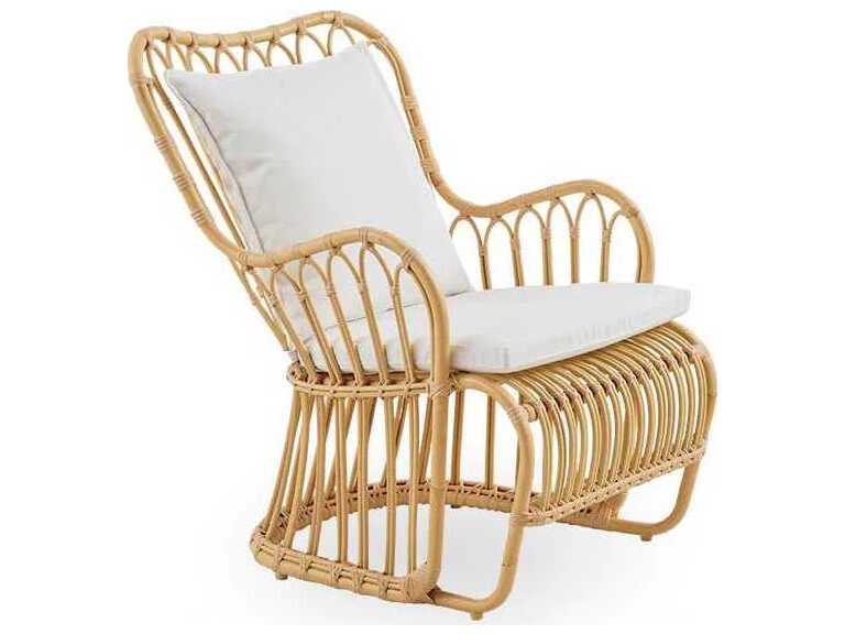 Sika Design Exterior Aluminum Rattan Natural Tulip Patio Lounge Chair