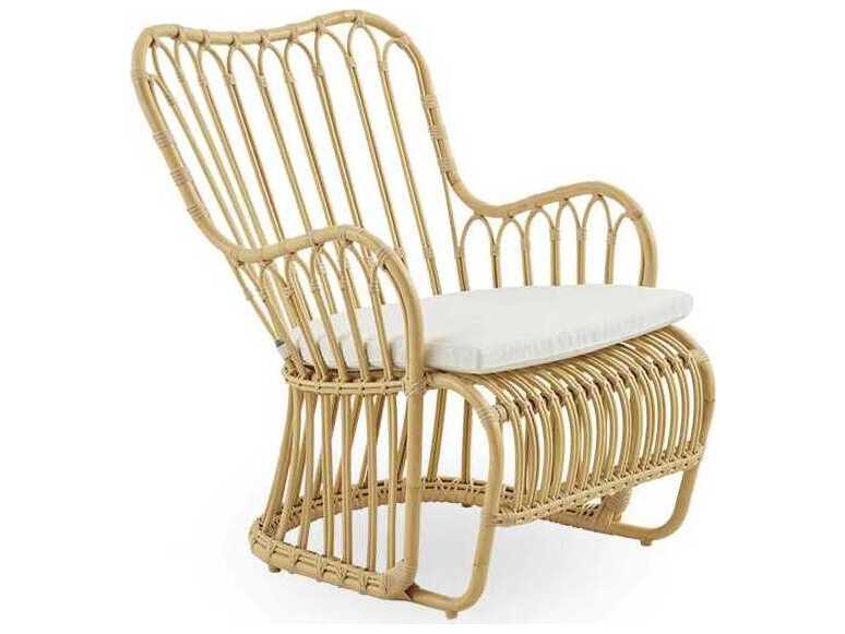 Sika Design Exterior Aluminum Rattan Natural Tulip Patio Lounge Chair