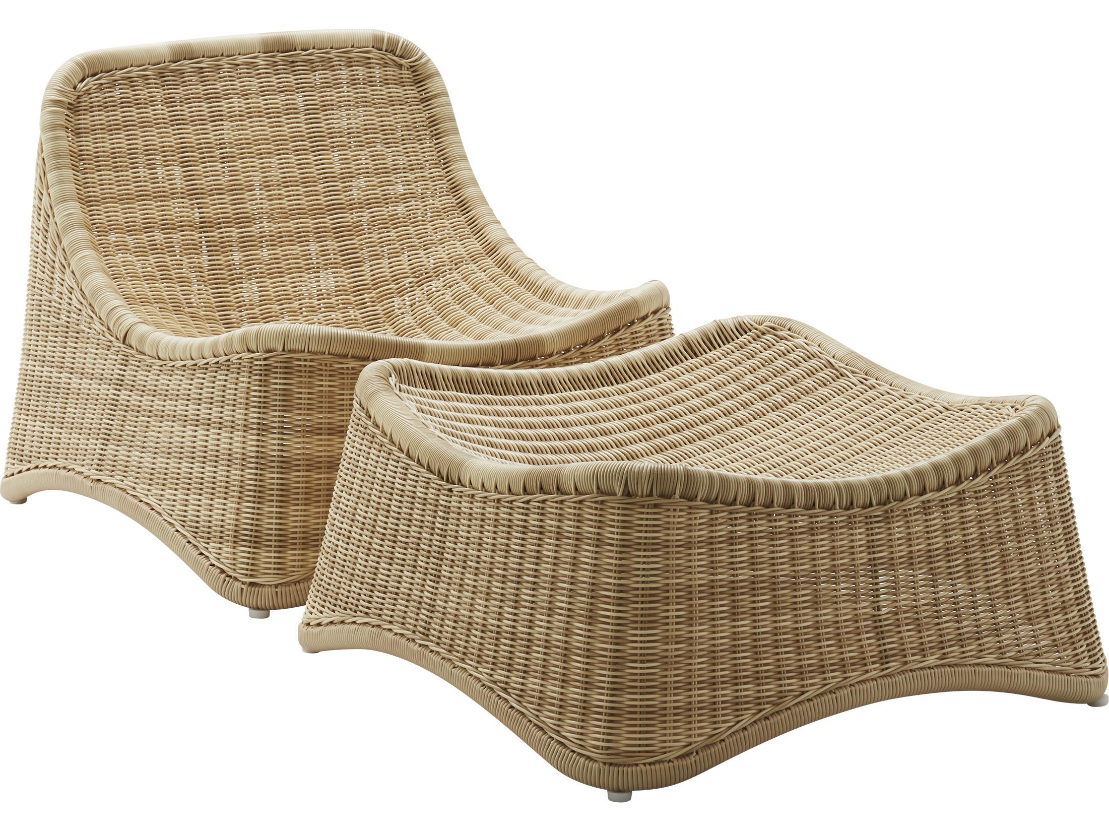 Sika Design Exterior Aluminum Nanna Ditzel Chill Outdoor Lounge Chair and Stool