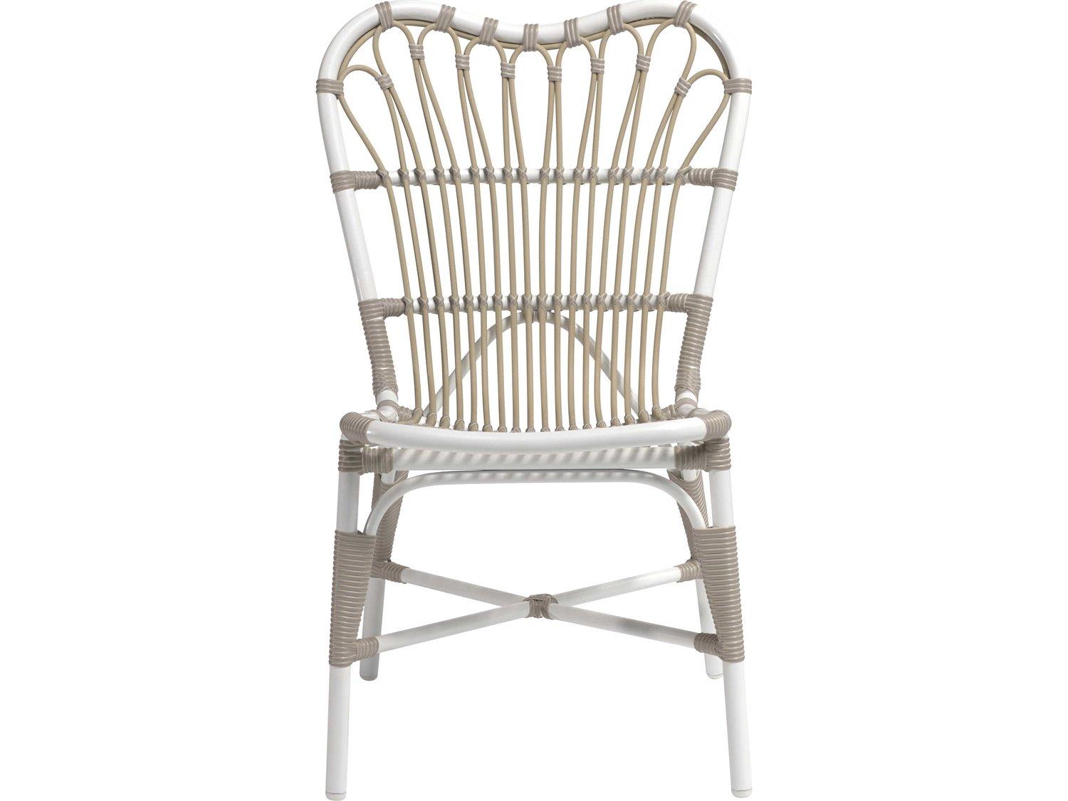 Sika Design Exterior Aluminum Dove White Margaret Stackable Patio Dining Side Chair