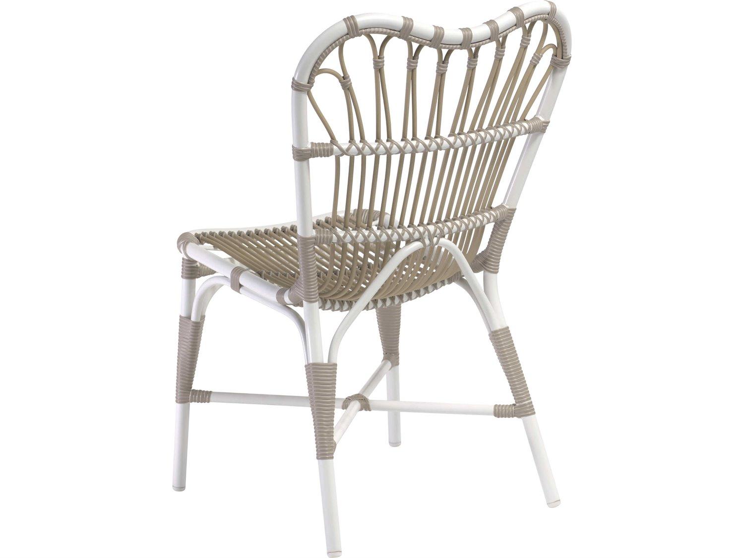 Sika Design Exterior Aluminum Dove White Margaret Stackable Patio Dining Side Chair