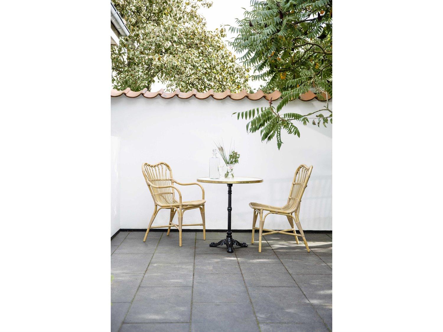 Sika Design Exterior Aluminum Natural Margaret Stackable Outdoor Dining Side Chair