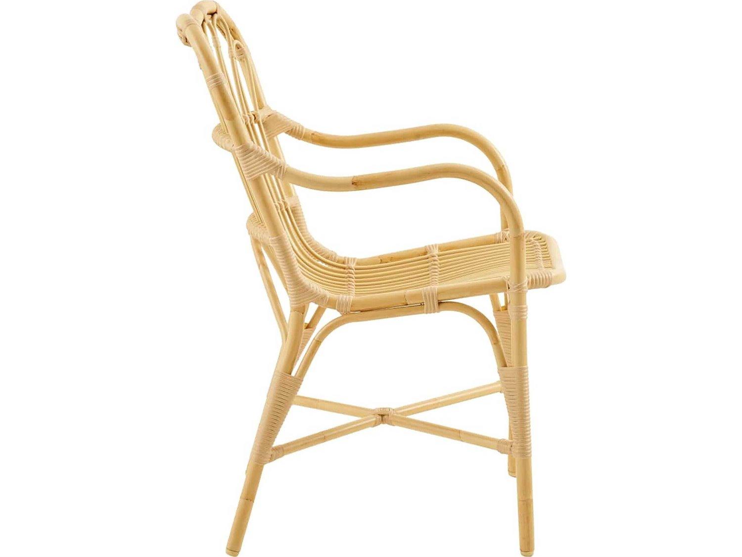 Sika Design Exterior Aluminum Natural Margaret Stackable Outdoor Dining Arm Chair