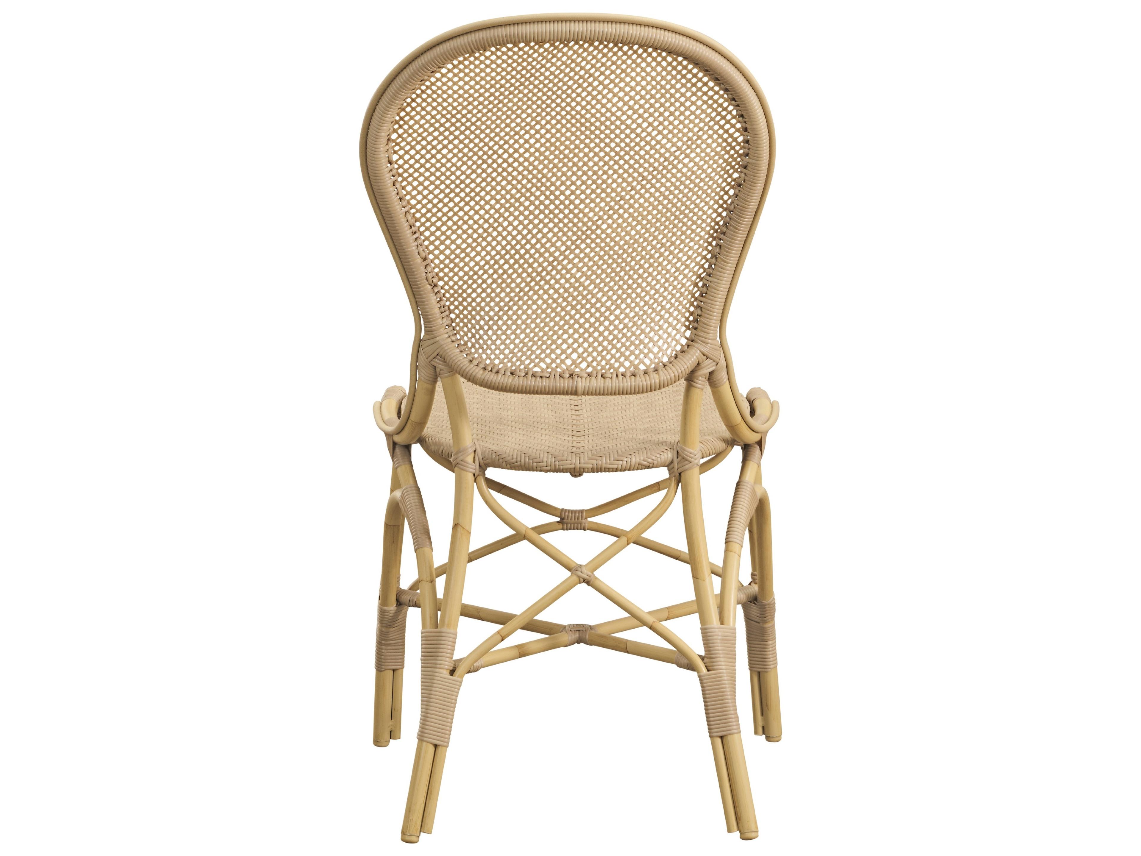 Sika Design Exterior Aluminum Rattan Natural Rossini Patio Dining Side Chair