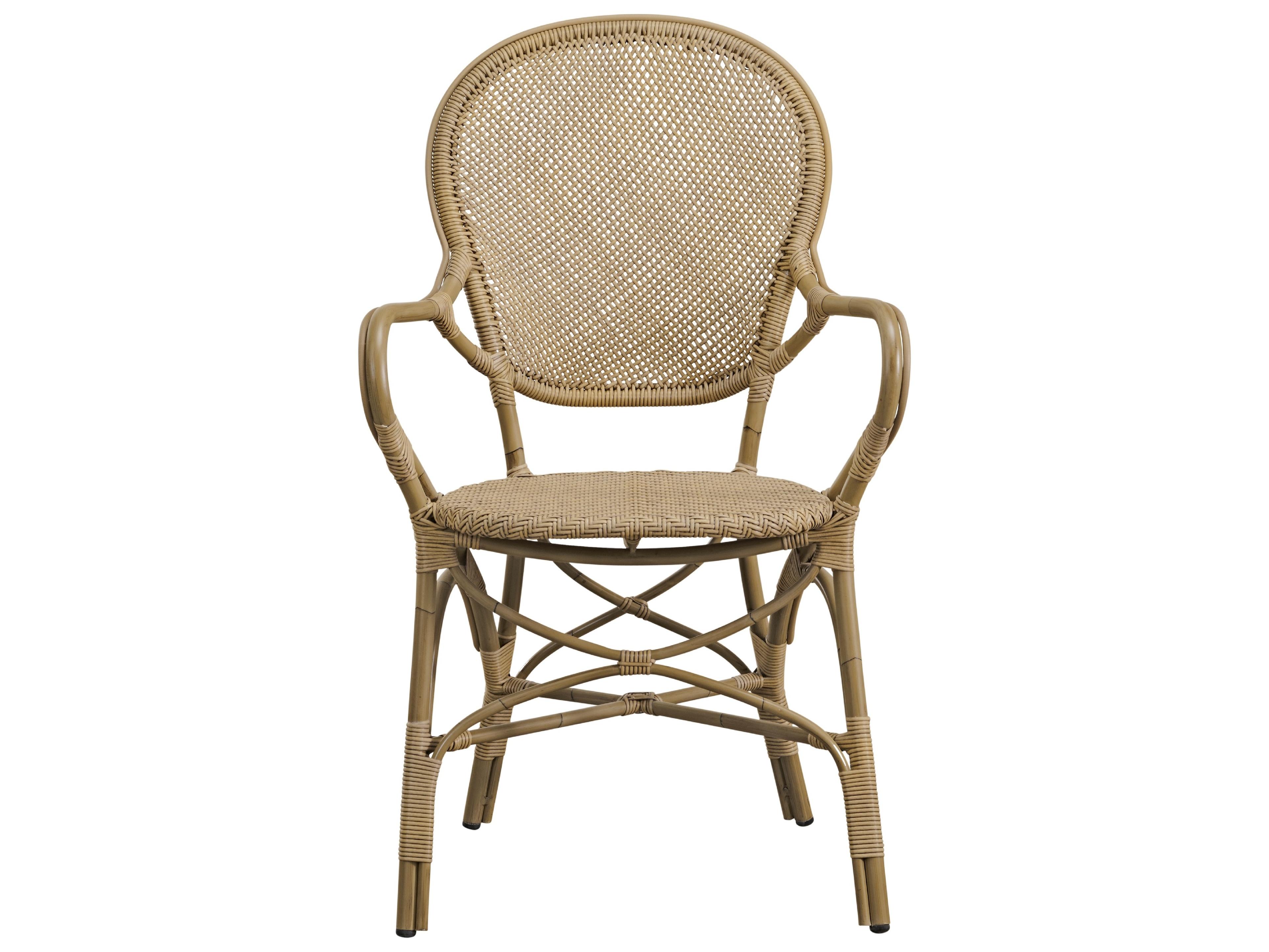 Sika Design Exterior Aluminum Rattan Antique Rossini Patio Dining Arm Chair