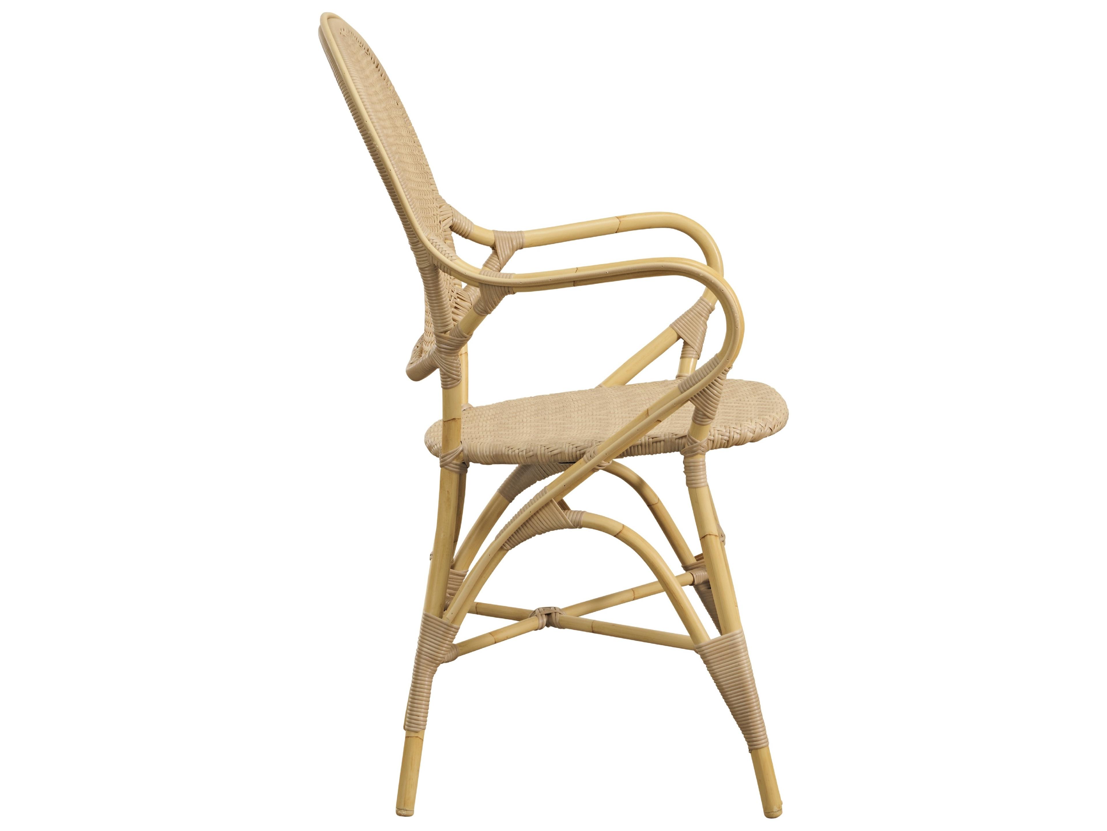Sika Design Exterior Aluminum Rattan Natural Rossini Outdoor Dining Arm Chair
