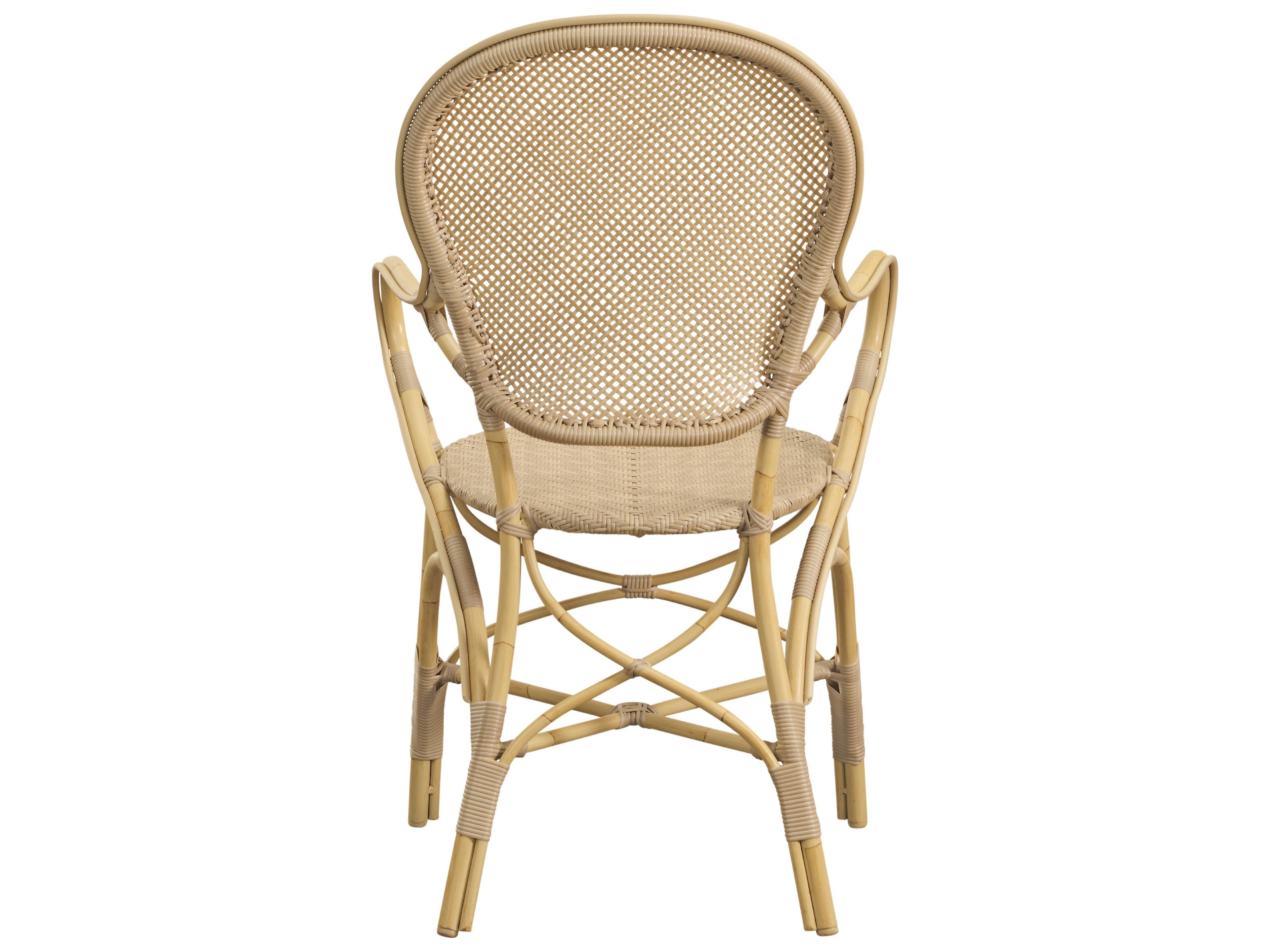 Sika Design Exterior Aluminum Rattan Natural Rossini Outdoor Dining Arm Chair
