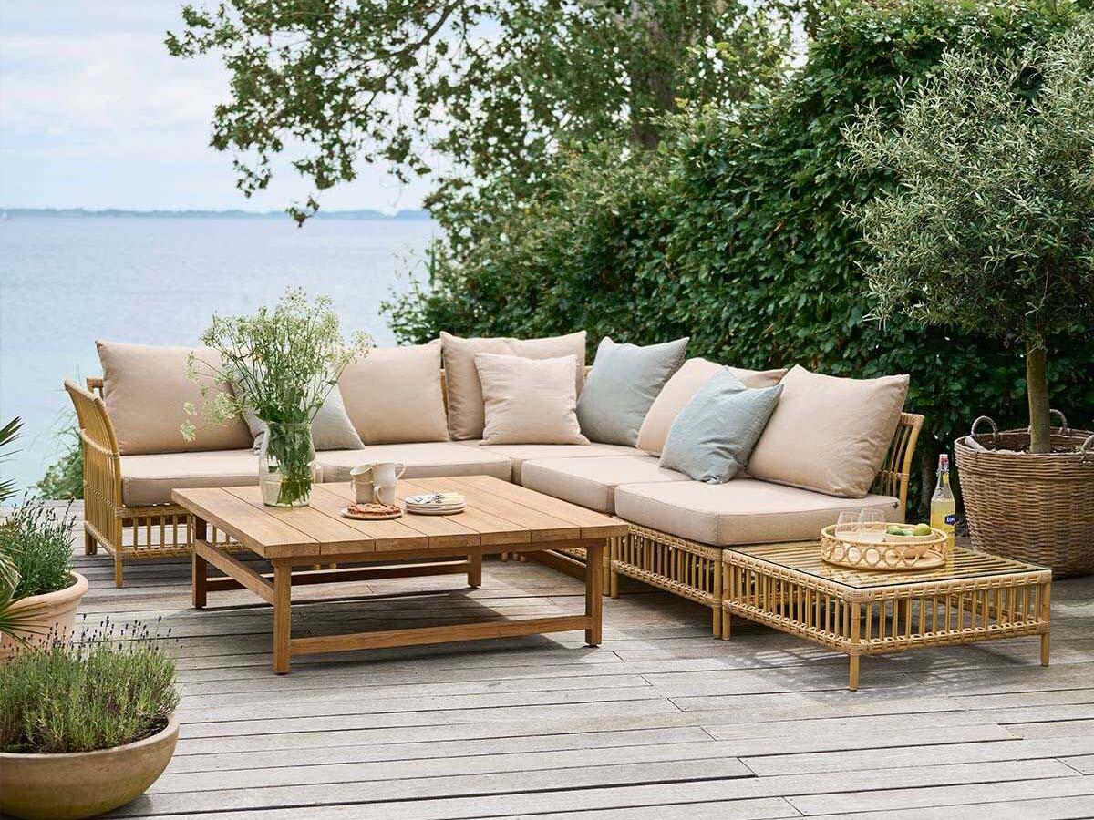 Sika Design Exterior Aluminum Rattan Natural Corner Modular Outdoor Patio Lounge Chair