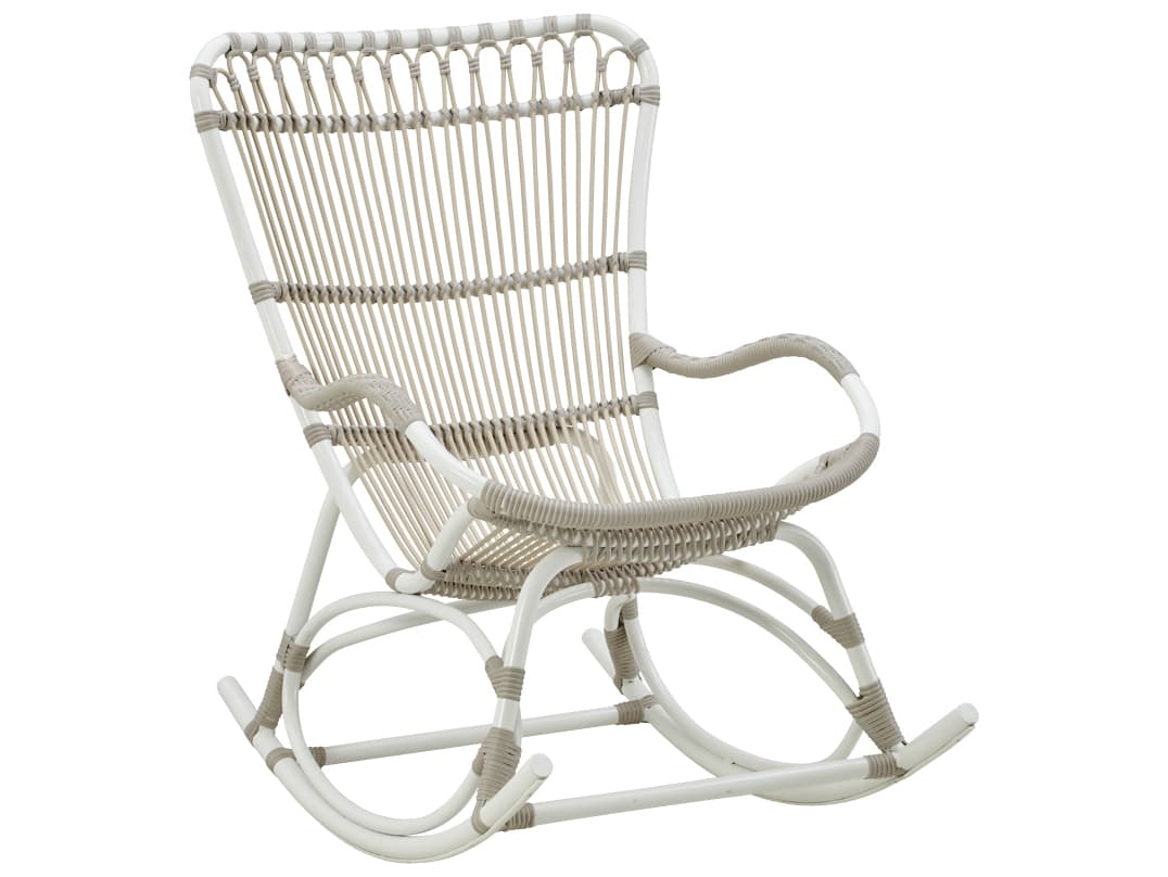 Sika Design Exterior Aluminum Dove White Monet Outdoor Patio Rocking Chair