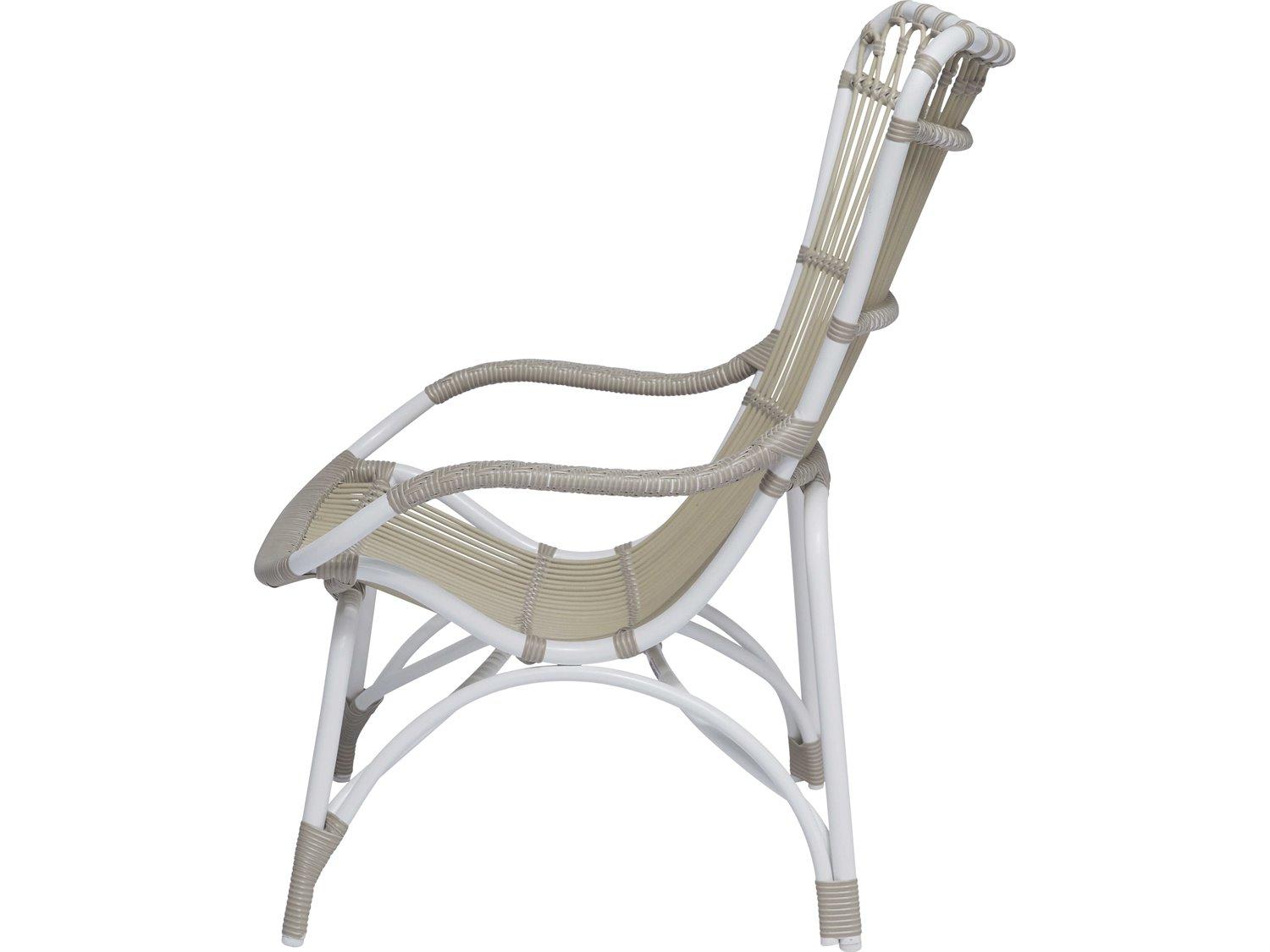 Sika Design Exterior Aluminum Dove White Monet Patio Lounge Chair