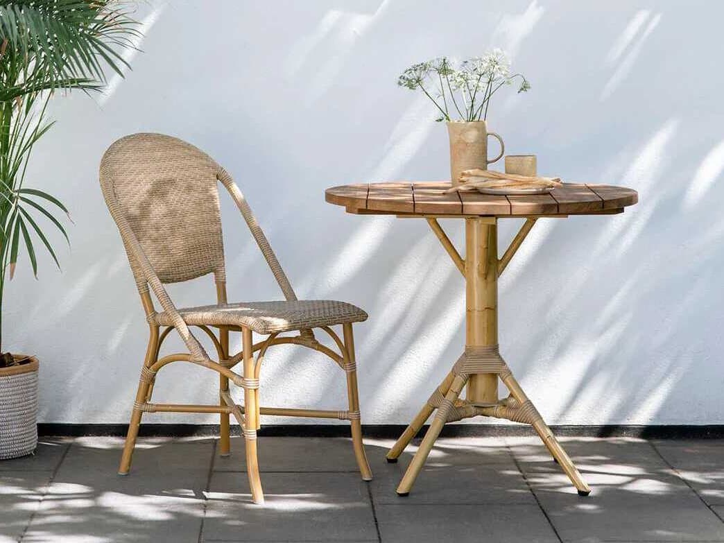 Sika Design Alu Affaire Aluminum Rattan Natural Cafe Table Base