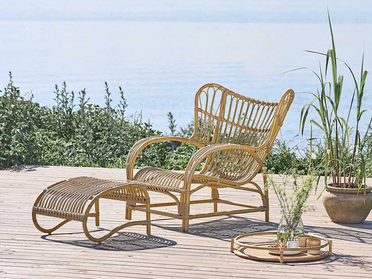 Sika Design Exterior Alumium Rattan Natural Teddy Foot Stool