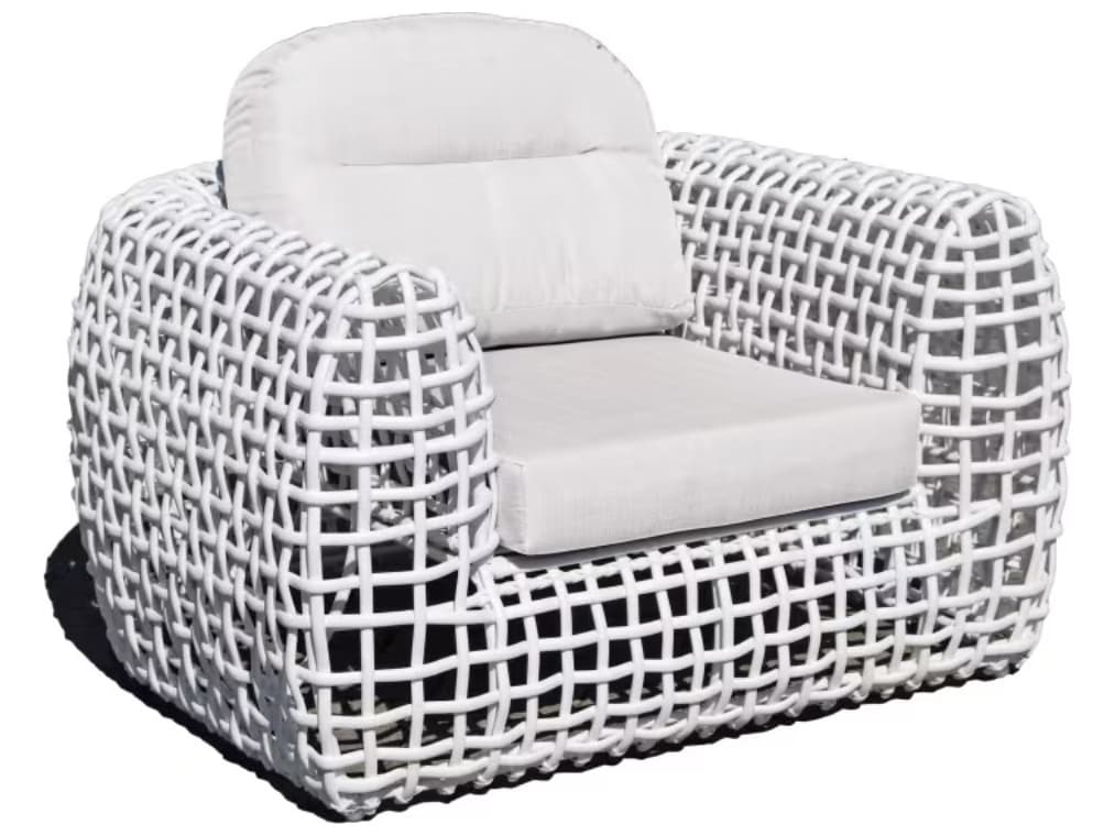 Skyline Design Dynasty White Mushroom Aluminum Cushion Lounge Chair