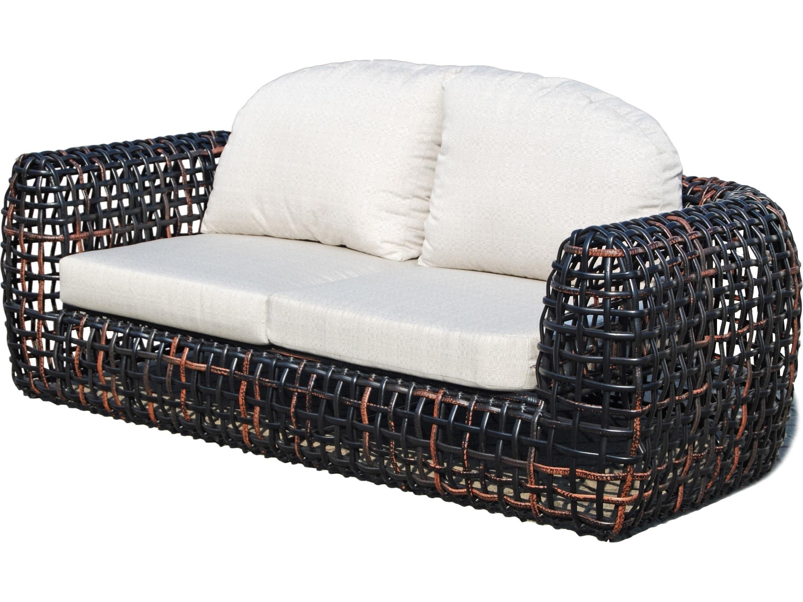 Skyline Design Dynasty Black Mushroom Aluminum Cushion Loveseat
